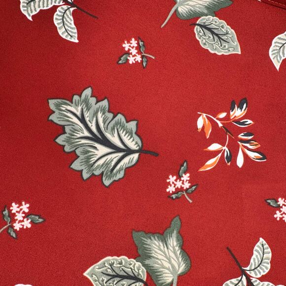 NWT Loft Peasant Blouse Size XS Rust Botanical Print 3/4 Sleeve Autumn Top - Picture 9 of 14